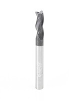 Amana Amana CNC Solid Carbide Spiral for Steel & Stainless Steel with AlTiN Coating 3-Flute x 1/4 Dia x 5/8 x 1/4 Shank x 2-3/8 Inch Long Up-Cut Router Bit / 45º Corner Chamfer End Mill