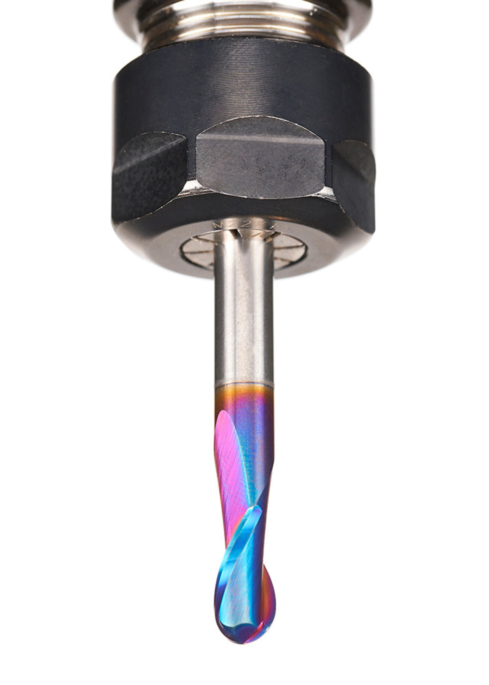 Amana Amana Spektra™ Extreme Tool Life Coated Up-Cut Spiral Ball Nose 1/8 Radius x 1/4 Dia x 1/2 x 1/4 Shank x 2-1/2 Inch Long x 2 Flute Router Bit