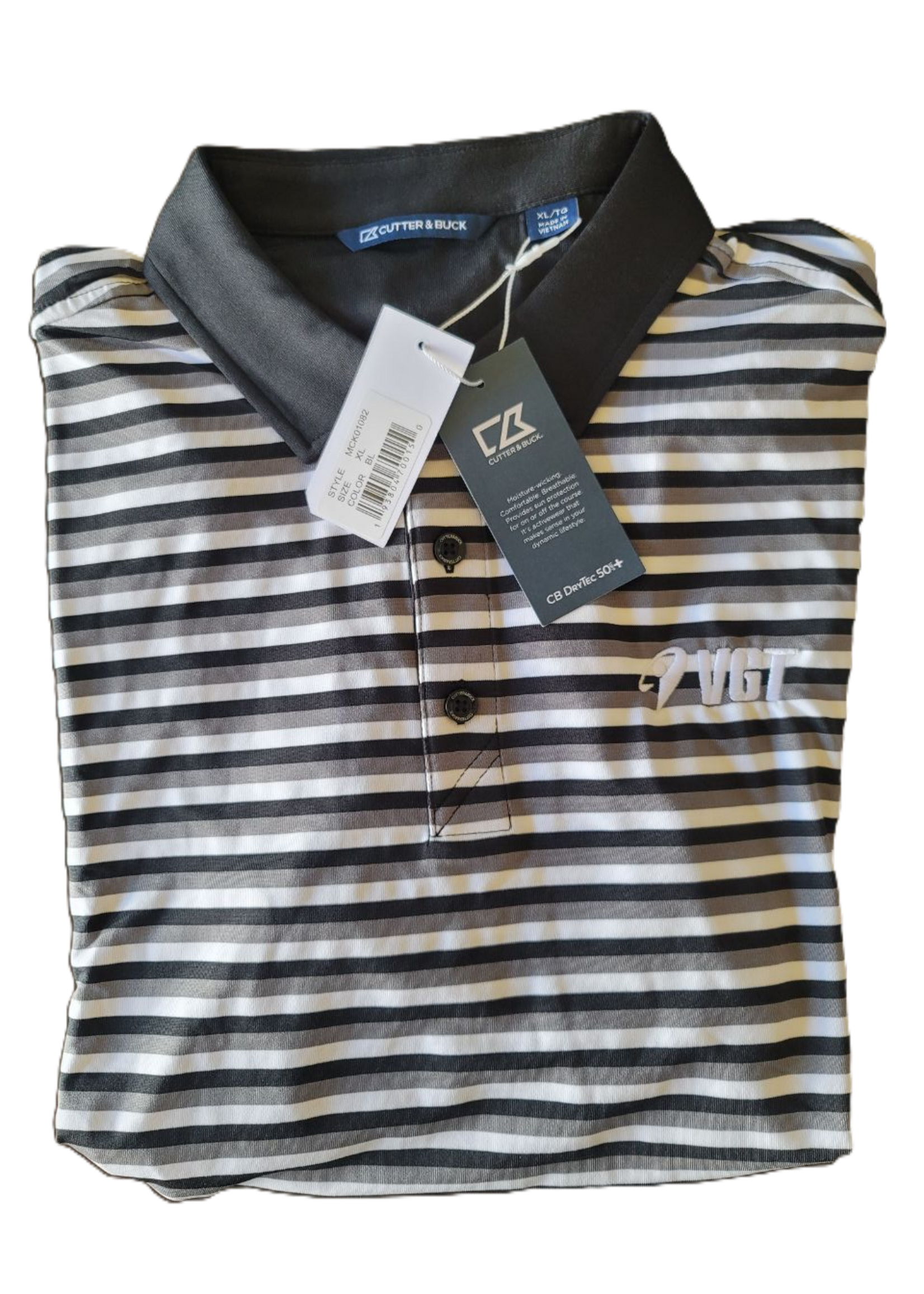Cutter & Buck Mens Forge Polo Multi Stripe with VGT logo