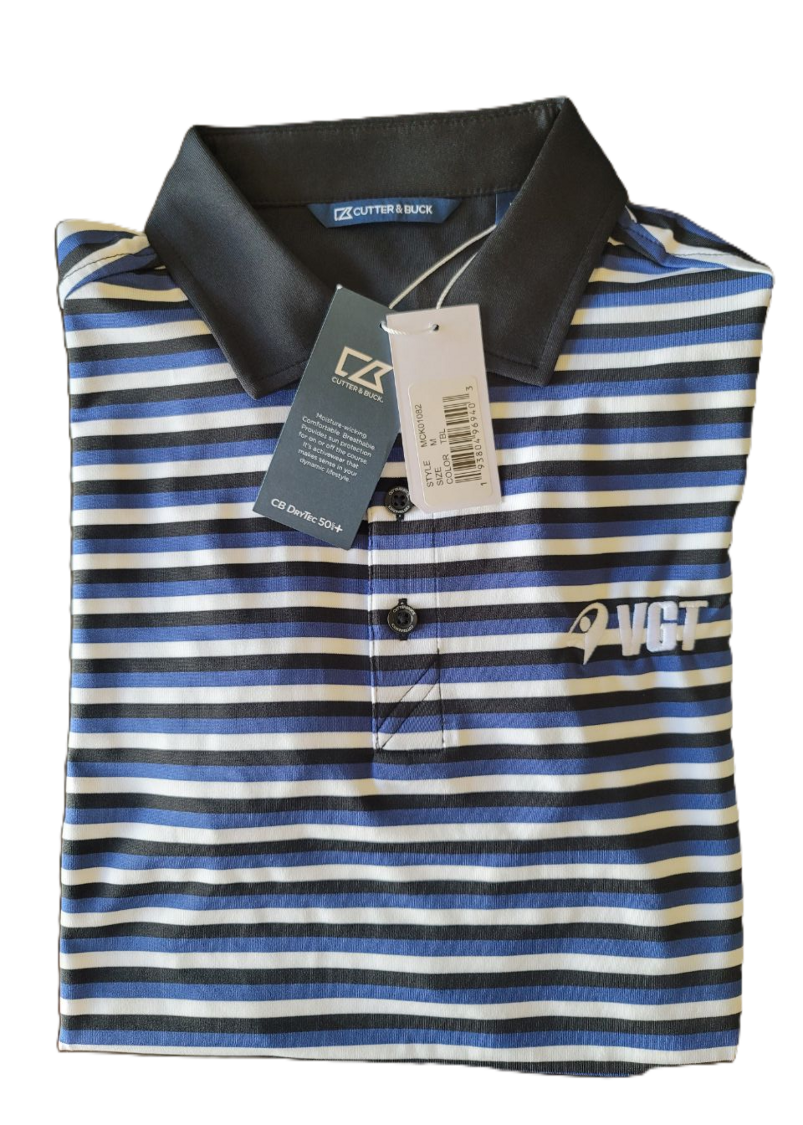 Cutter & Buck Mens Forge Polo Multi Stripe with VGT logo