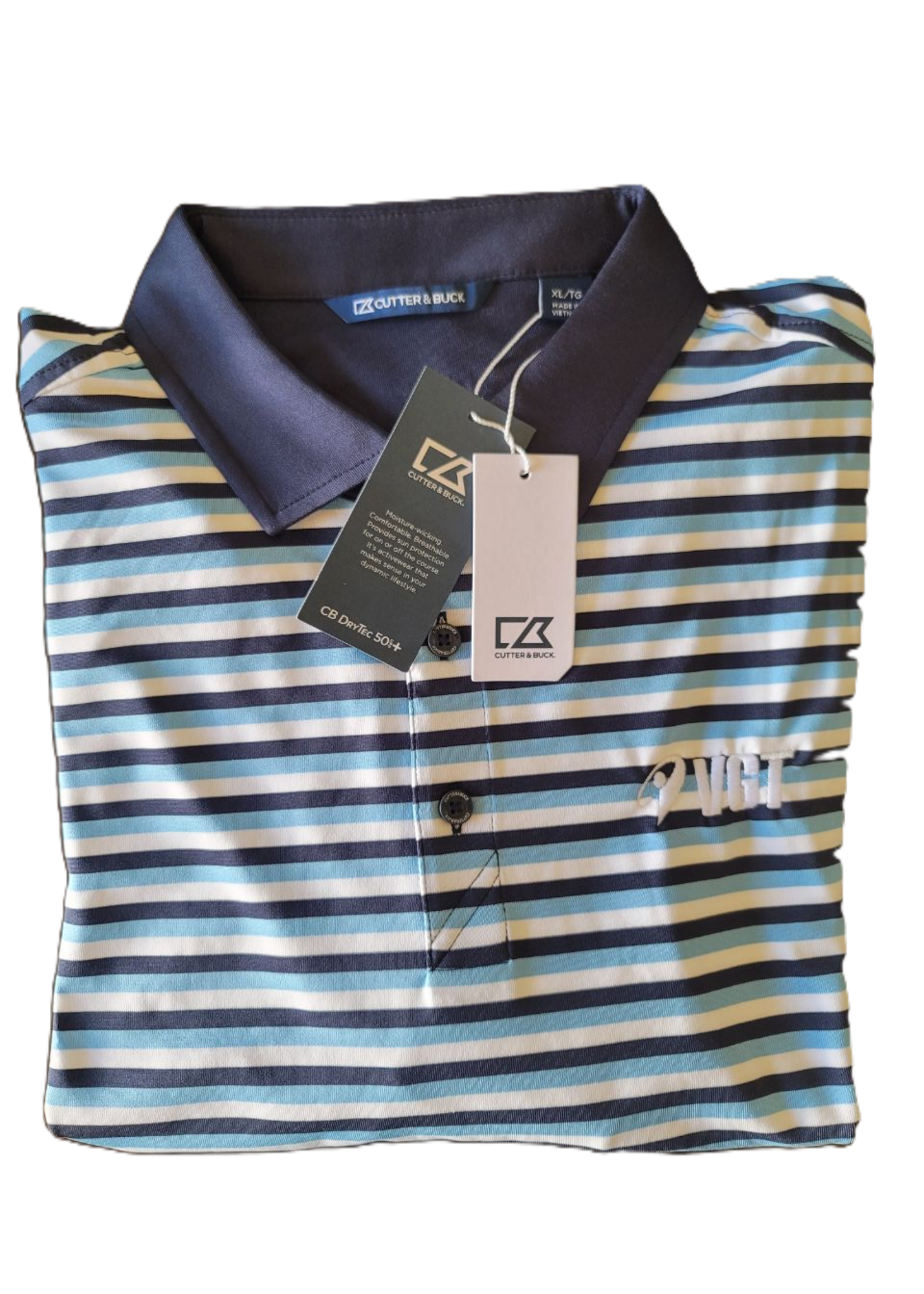 Cutter & Buck Mens Forge Polo Multi Stripe with VGT logo