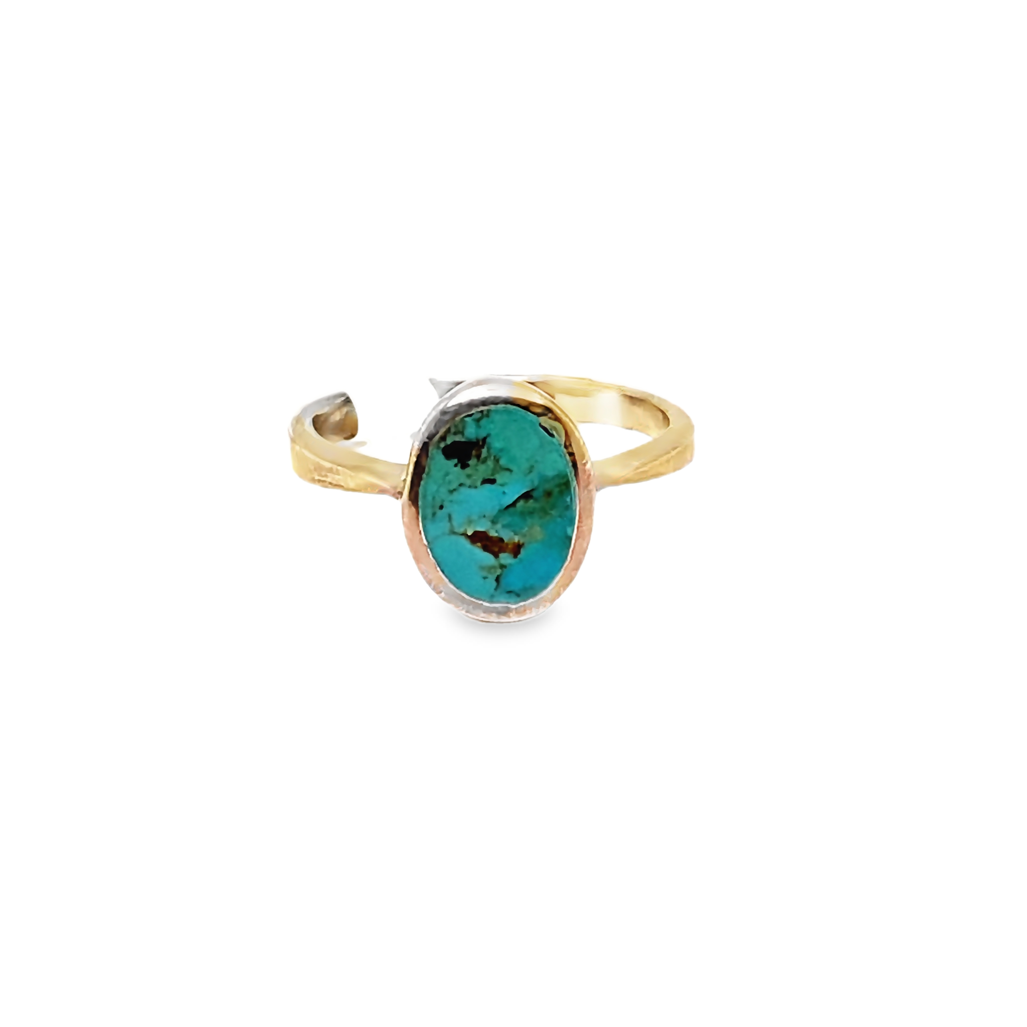 STERLING SILVER AND GENUINE TURQUOISE RING SZ10 STERLING SILVER AND GENUINE TURQUOISE RING SZ10