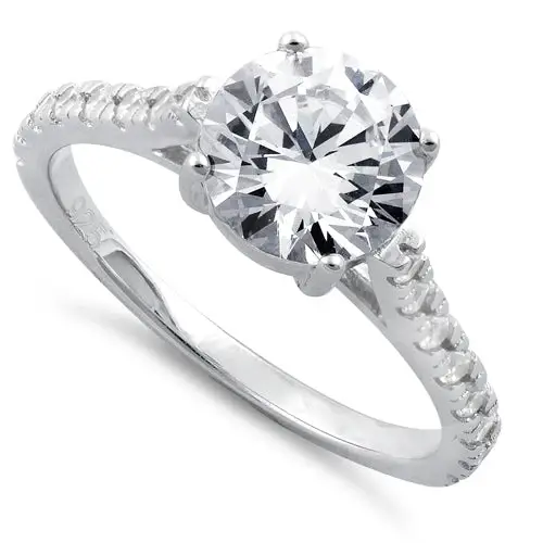 .925 ROUND CZ ENGAGEMENT RING SZ7 .925 ROUND CZ ENGAGEMENT RING SZ7