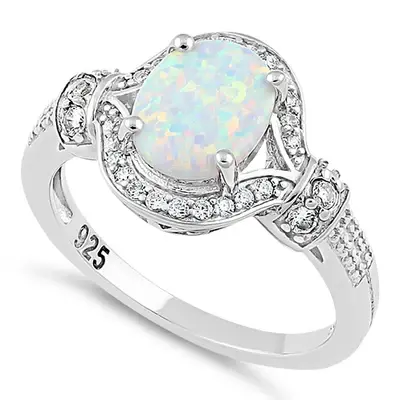 925 WHITE OVAL LAB OPAL SZ7 925 WHITE OVAL LAB OPAL SZ7