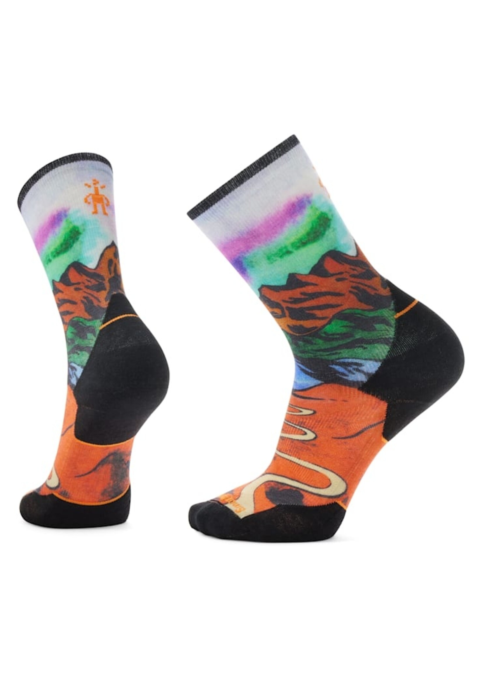 SMARTWOOL TRAIL RUN TARGETED CUSHION SINGLTRACK PRINT CREW SOCK