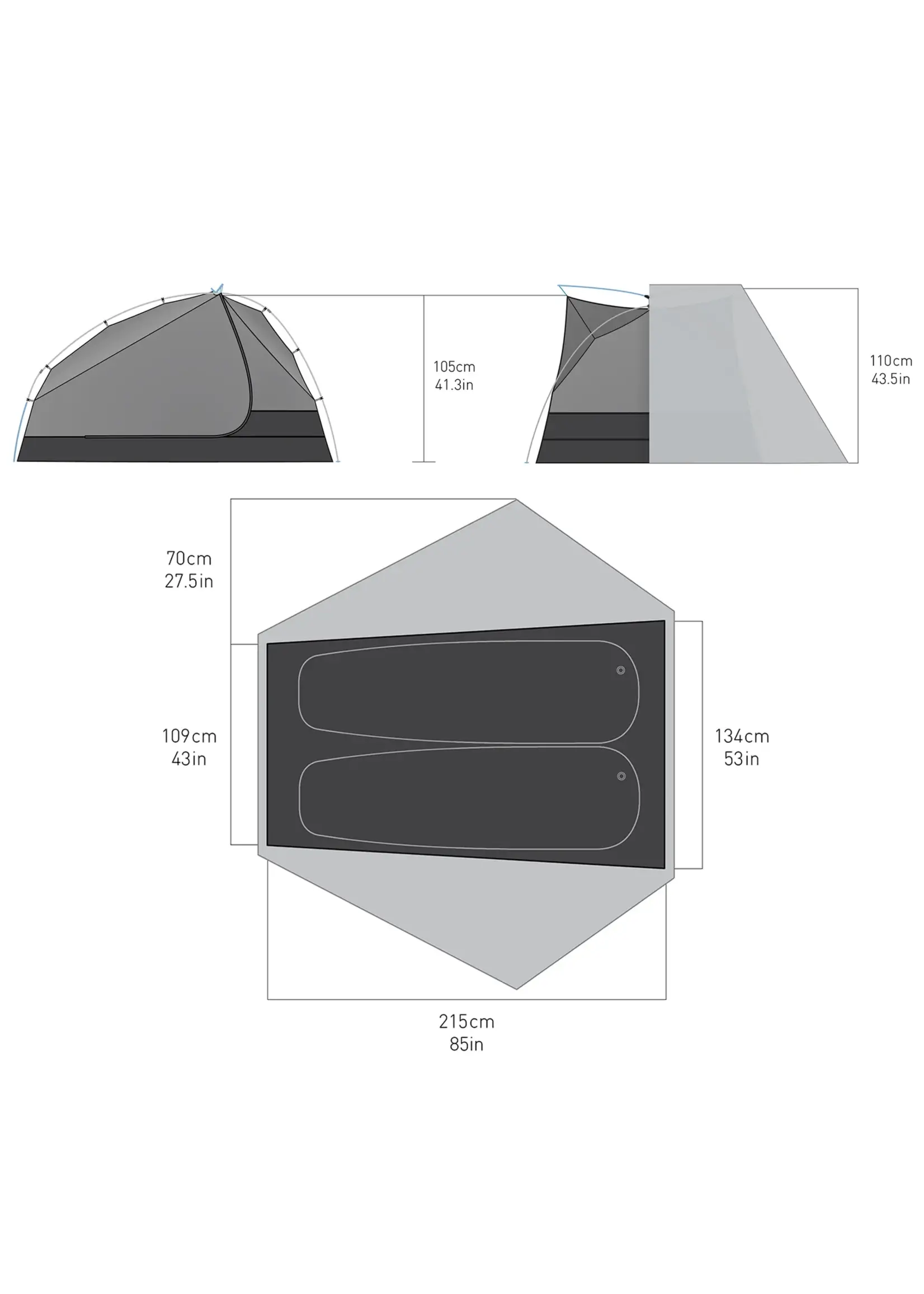 SEA TO SUMMIT TELOS TR2 TENT SHALE GREY