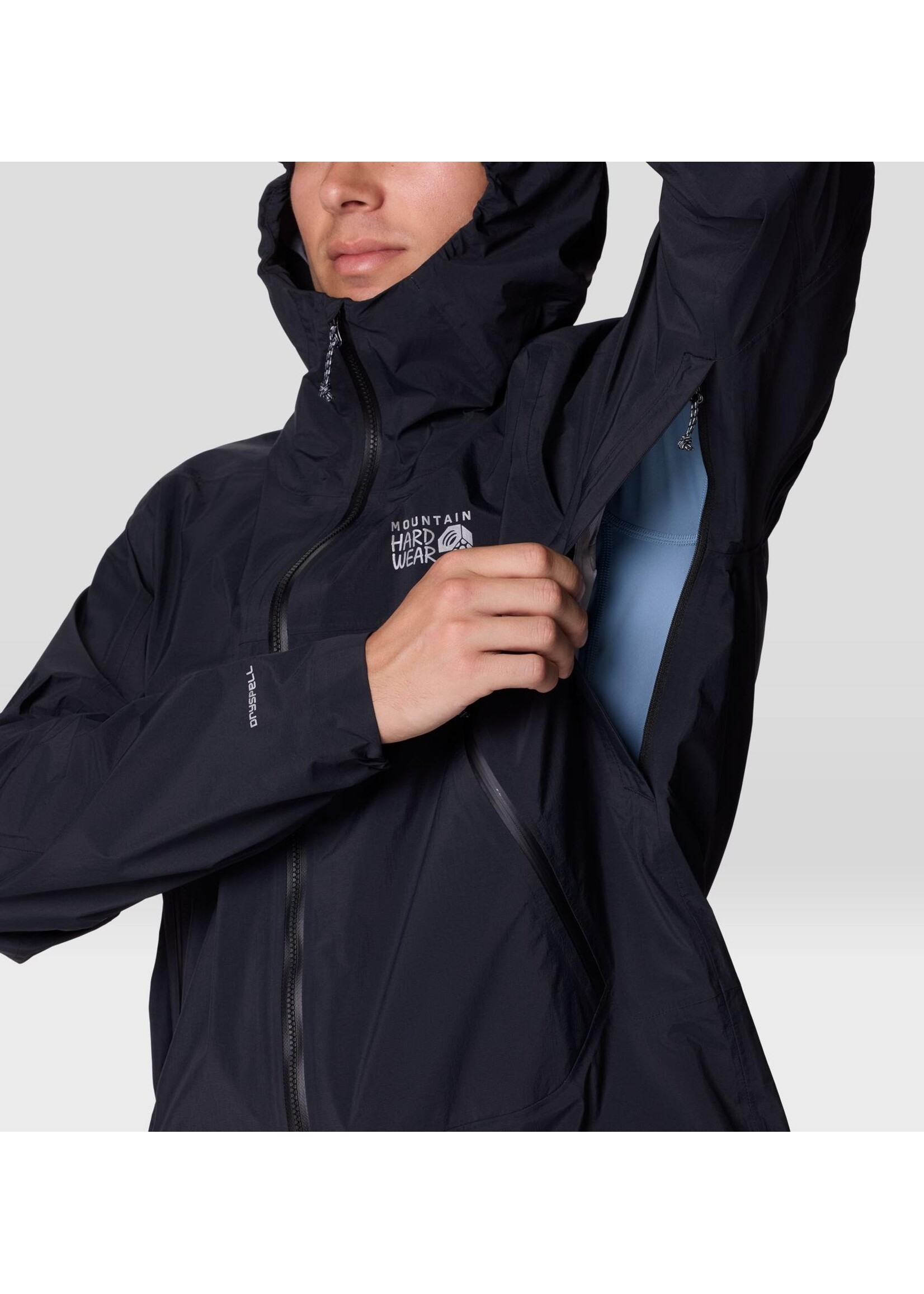 MOUNTAIN HARDWEAR CLOUD CIPHER HOODED RAIN JKT-