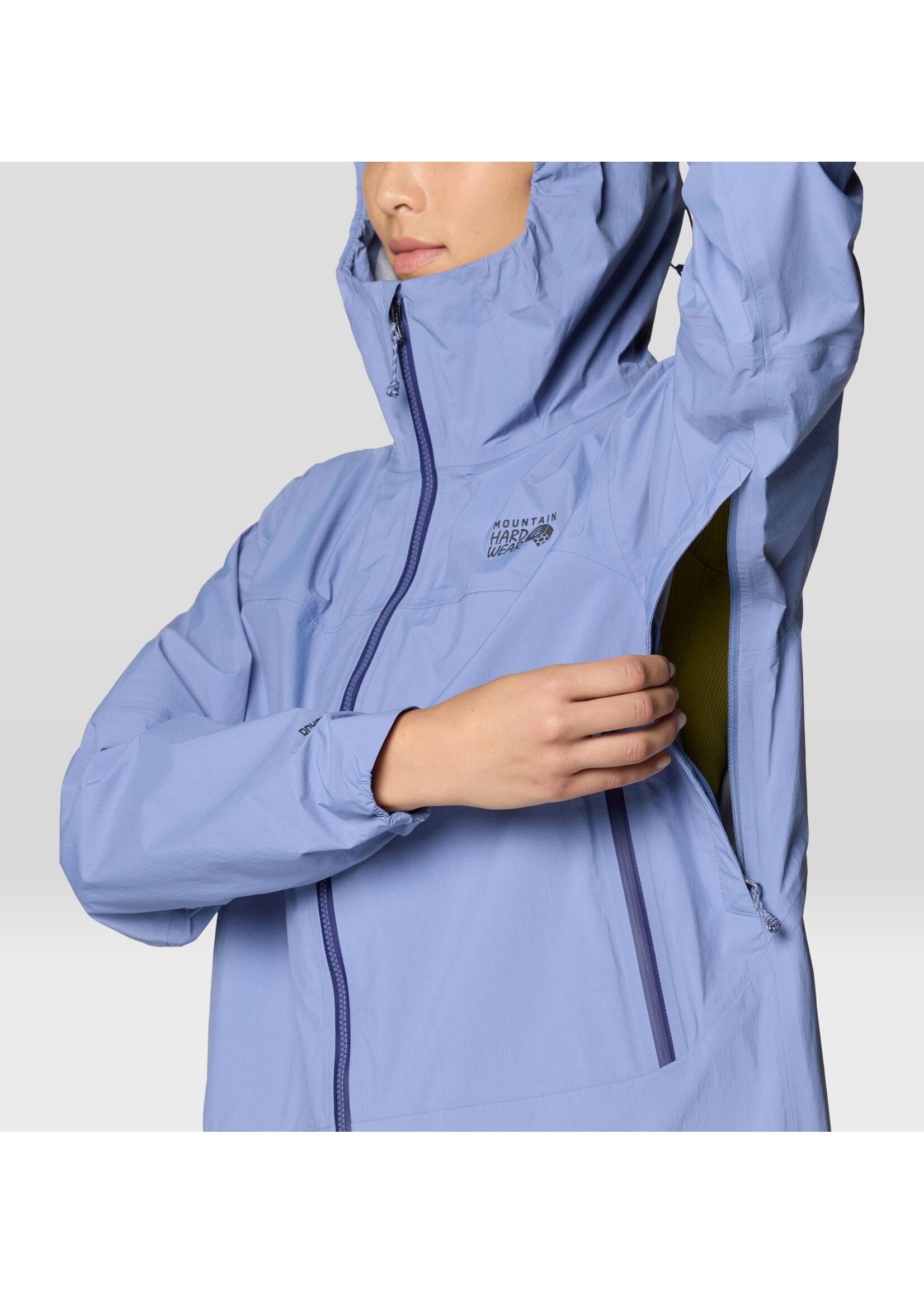 MOUNTAIN HARDWEAR WMS CLOUD CIPHER HOODED RAIN JKT-