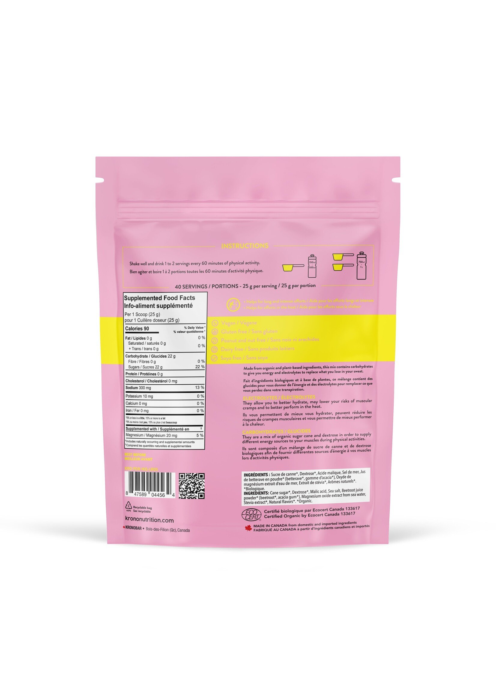 KRONO KRONO ELECTROLYTES 450G PINK LEMONADE