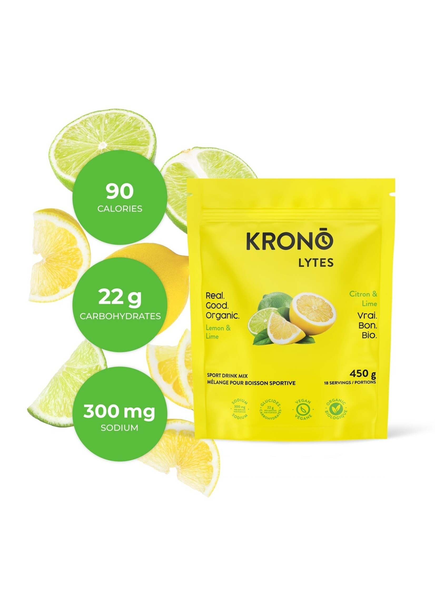 KRONO KRONO ELECTROLYTES 450G LIME & LEMON