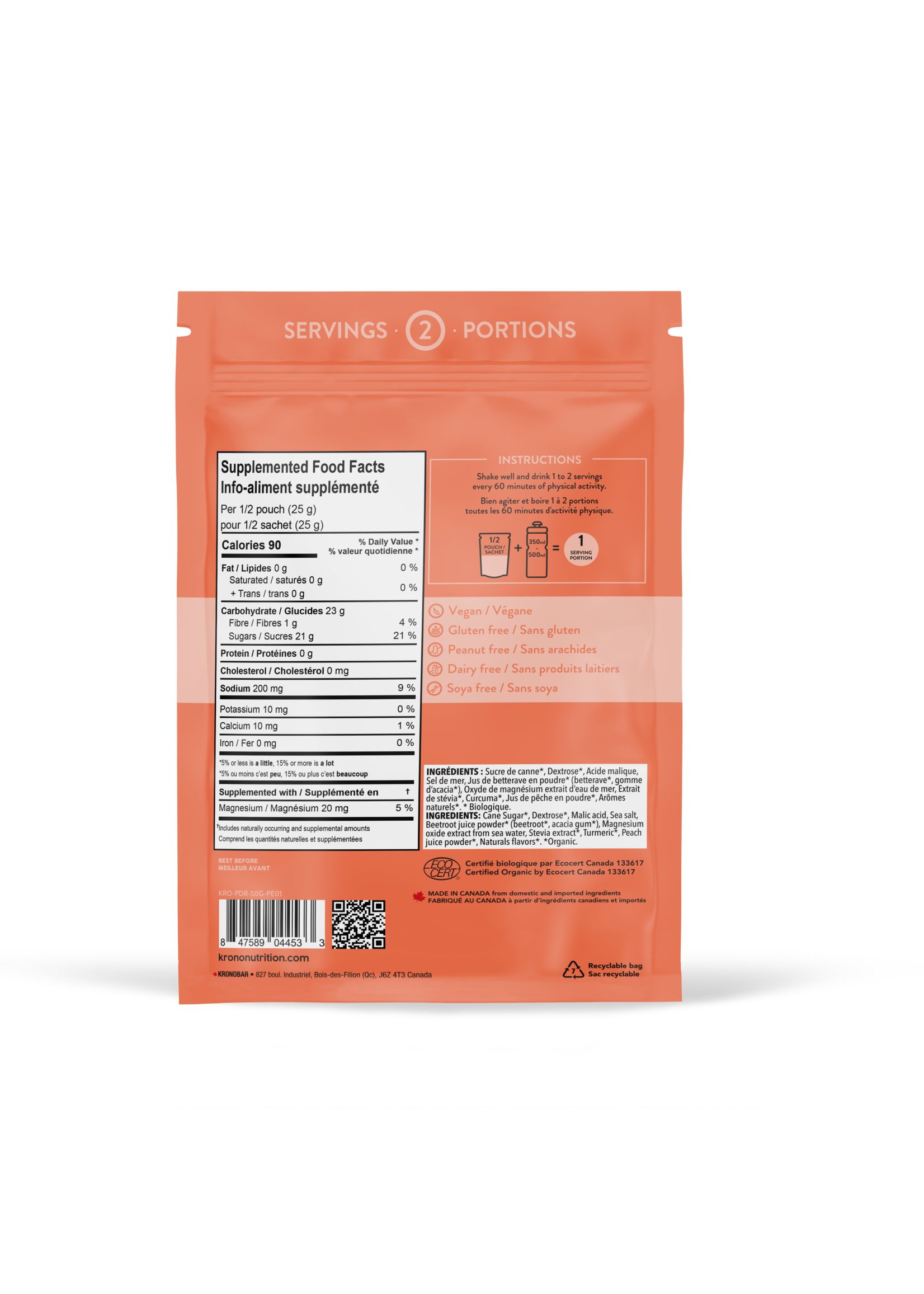 KRONO KRONO ELECTROLYTES 450G PEACH