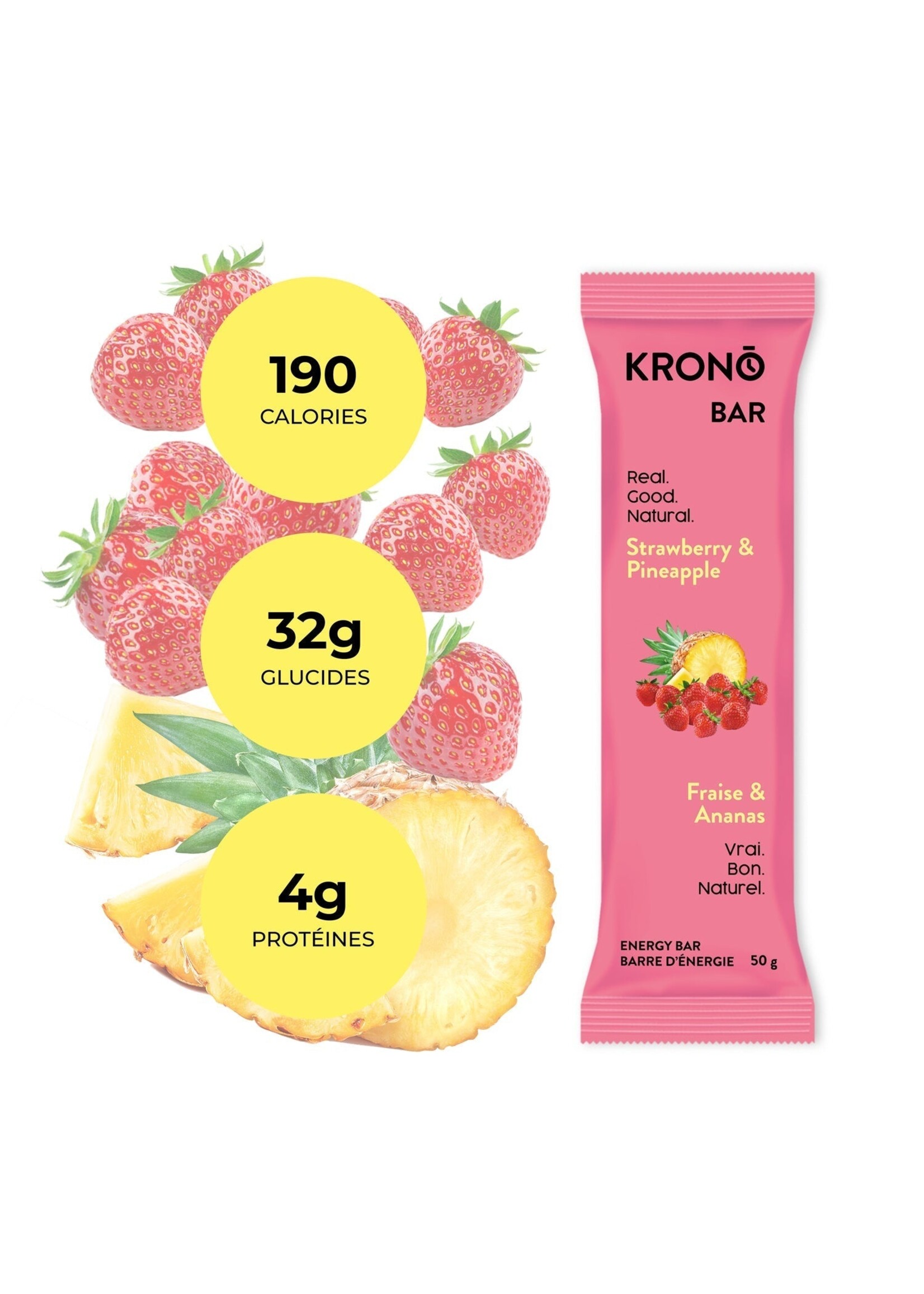 KRONO KRONO STRAWBERRIES PINEAPPPLE ENERGY BAR