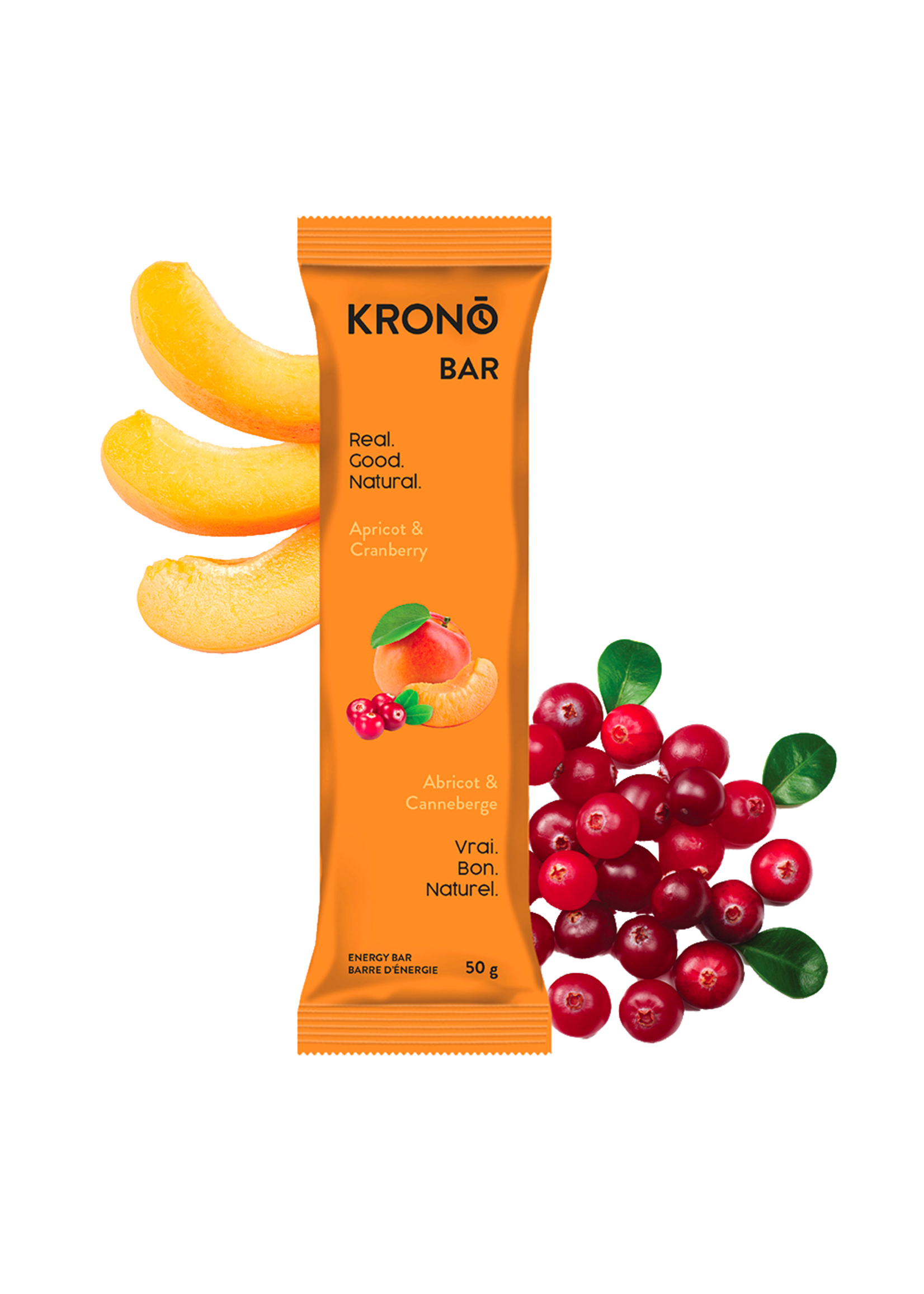 KRONO KRONO APRICOT CRANBERRY ENERGY BAR
