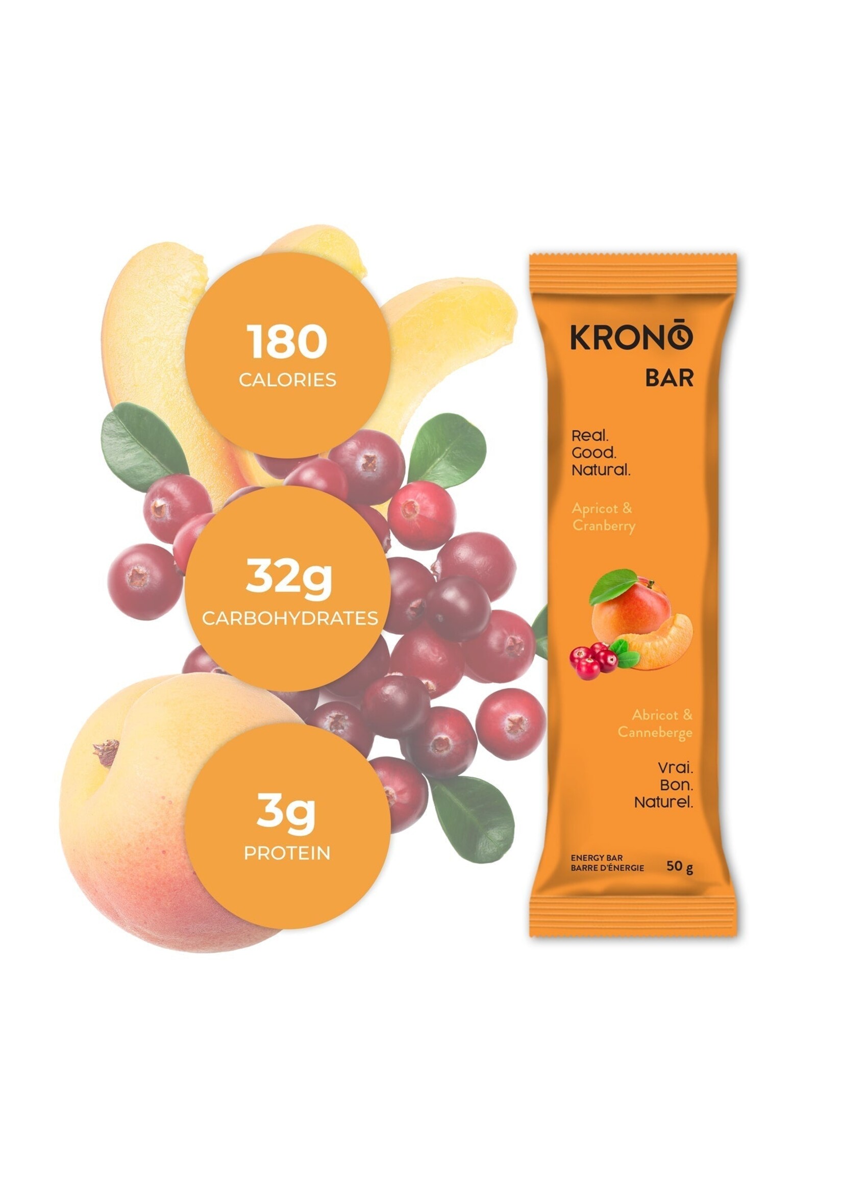 KRONO KRONO APRICOT CRANBERRY ENERGY BAR