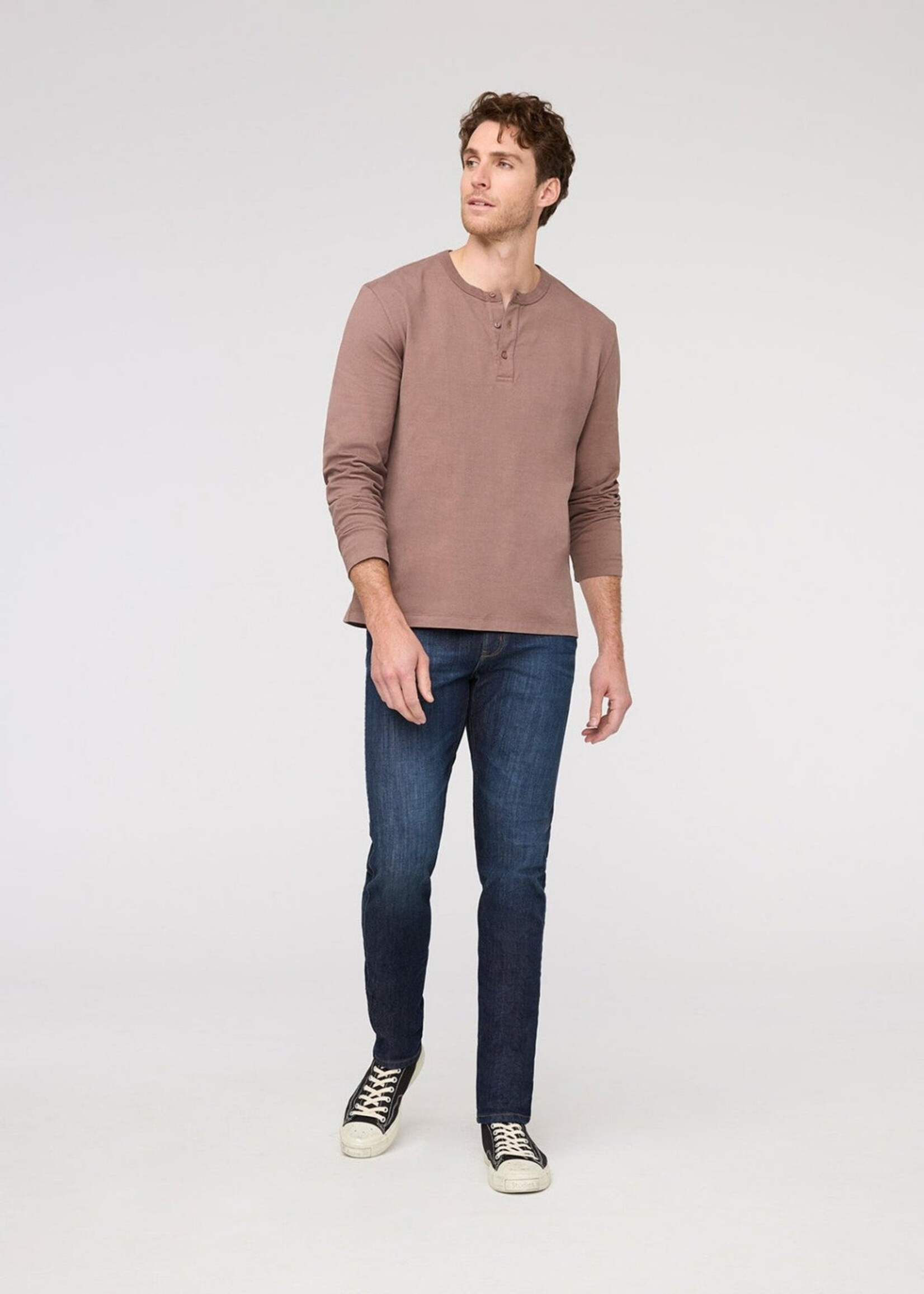 DUER PERF DENIM SLIM TAPER MARINA BLUE-