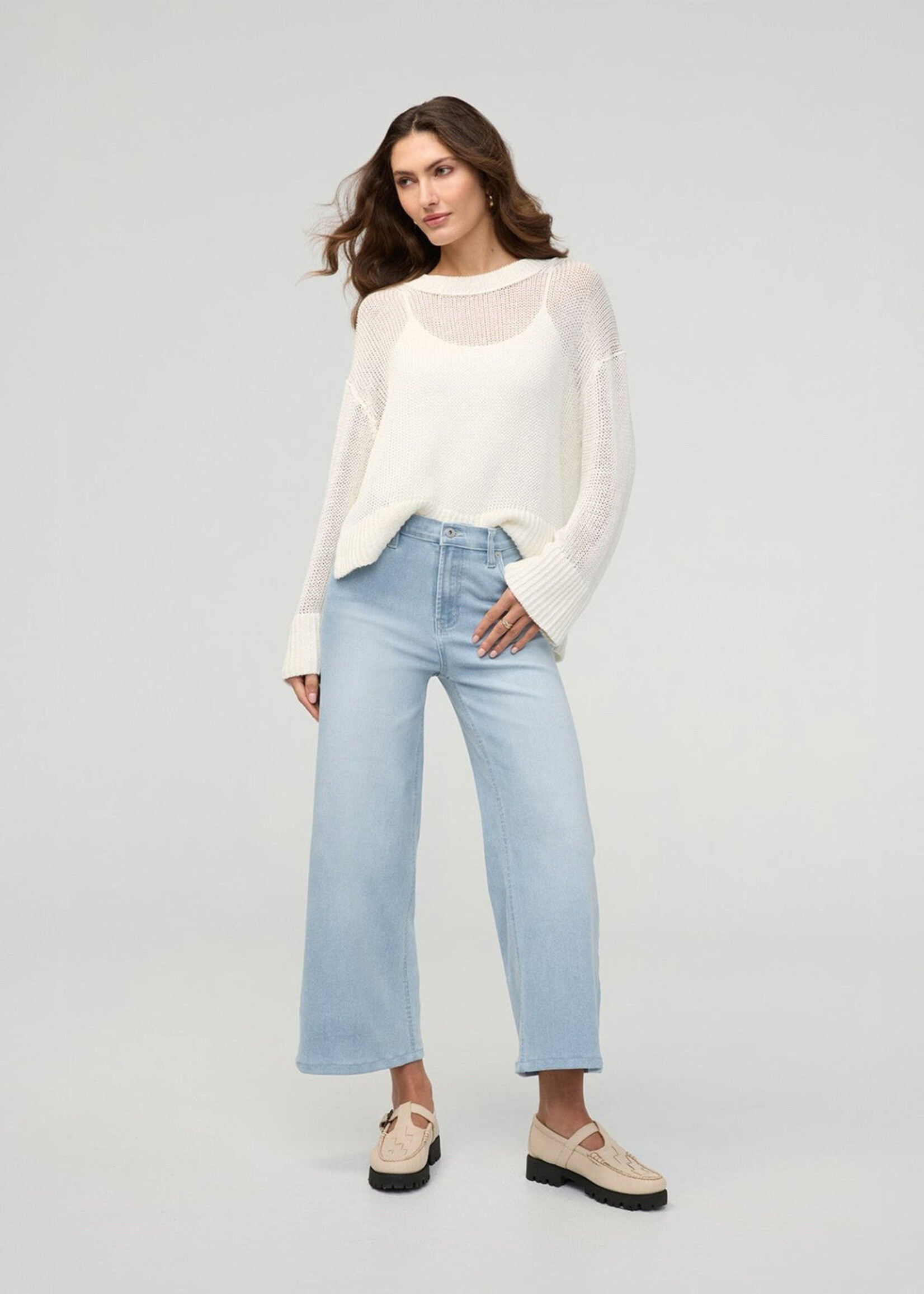 DUER WMS PERF DENIM + HR WIDE CROP-ZEPHYR