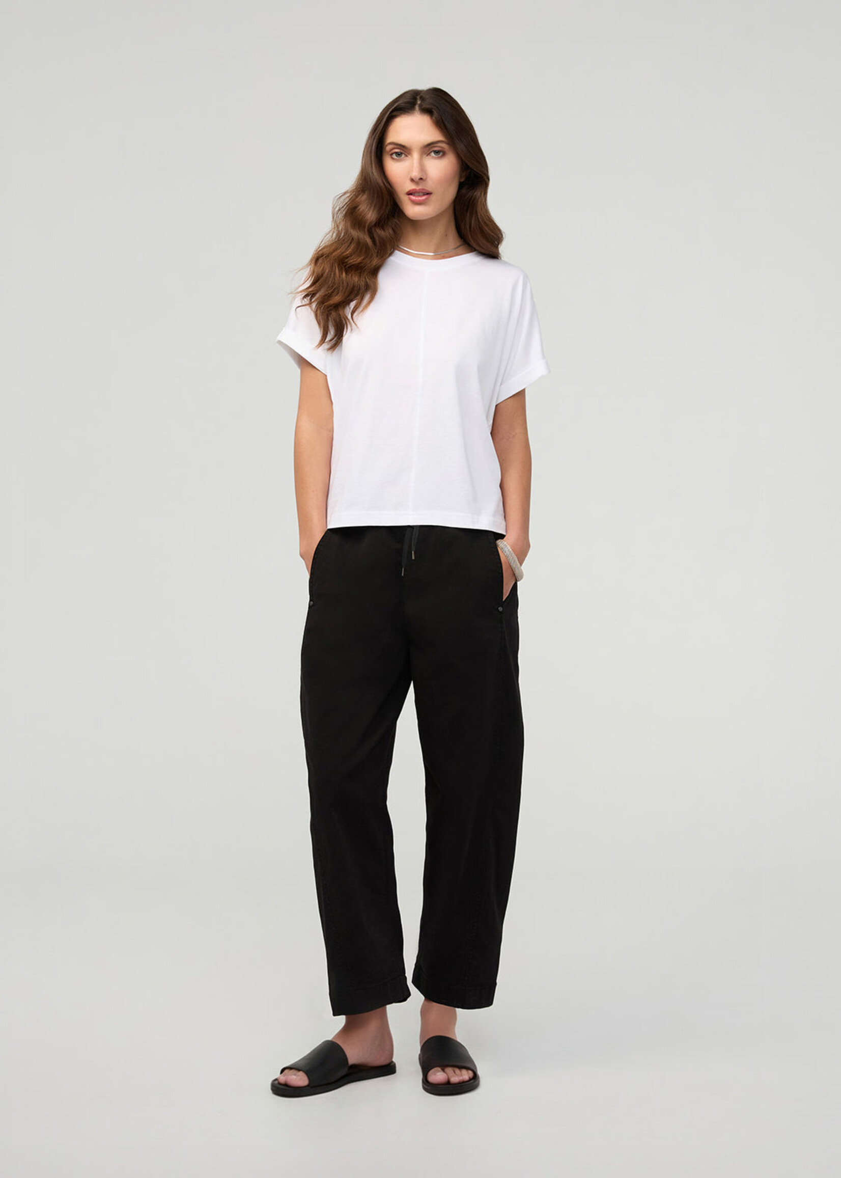 DUER WMS FLEX TWILL BARREL PULL ON PANT-
