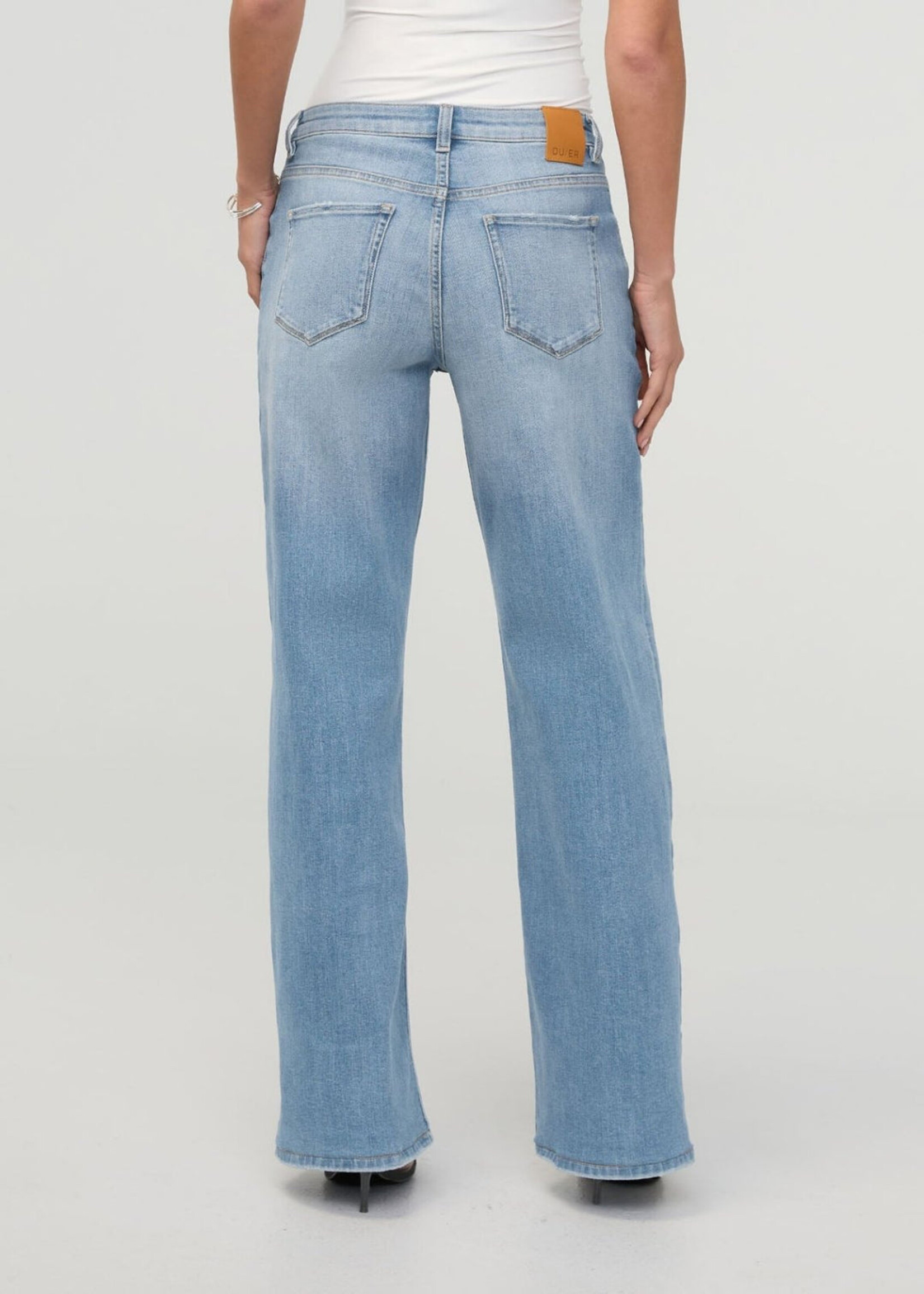 DUER WMS PERFORMANCE DENIM + MID RISE LOOSE STRAIGHT CURRENT-