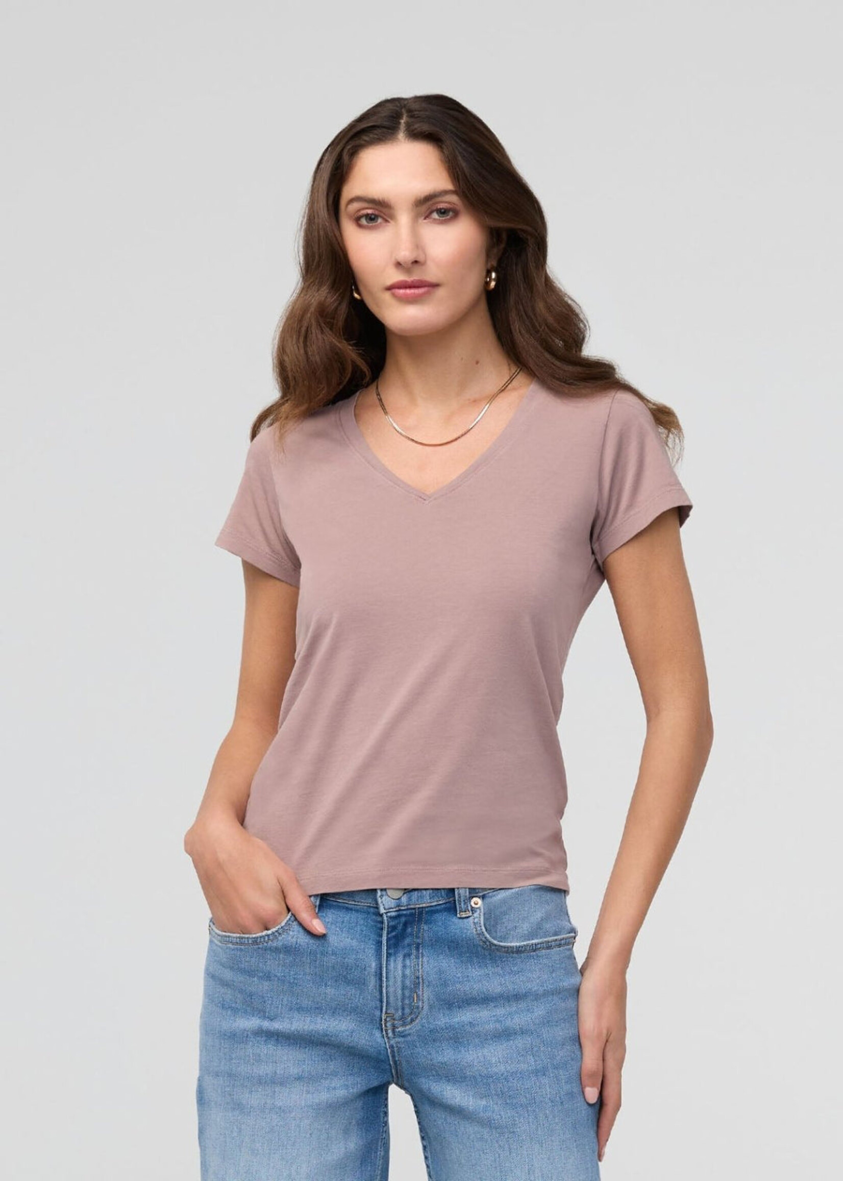 DUER WMS PUREPIMA SLIM V NECK-