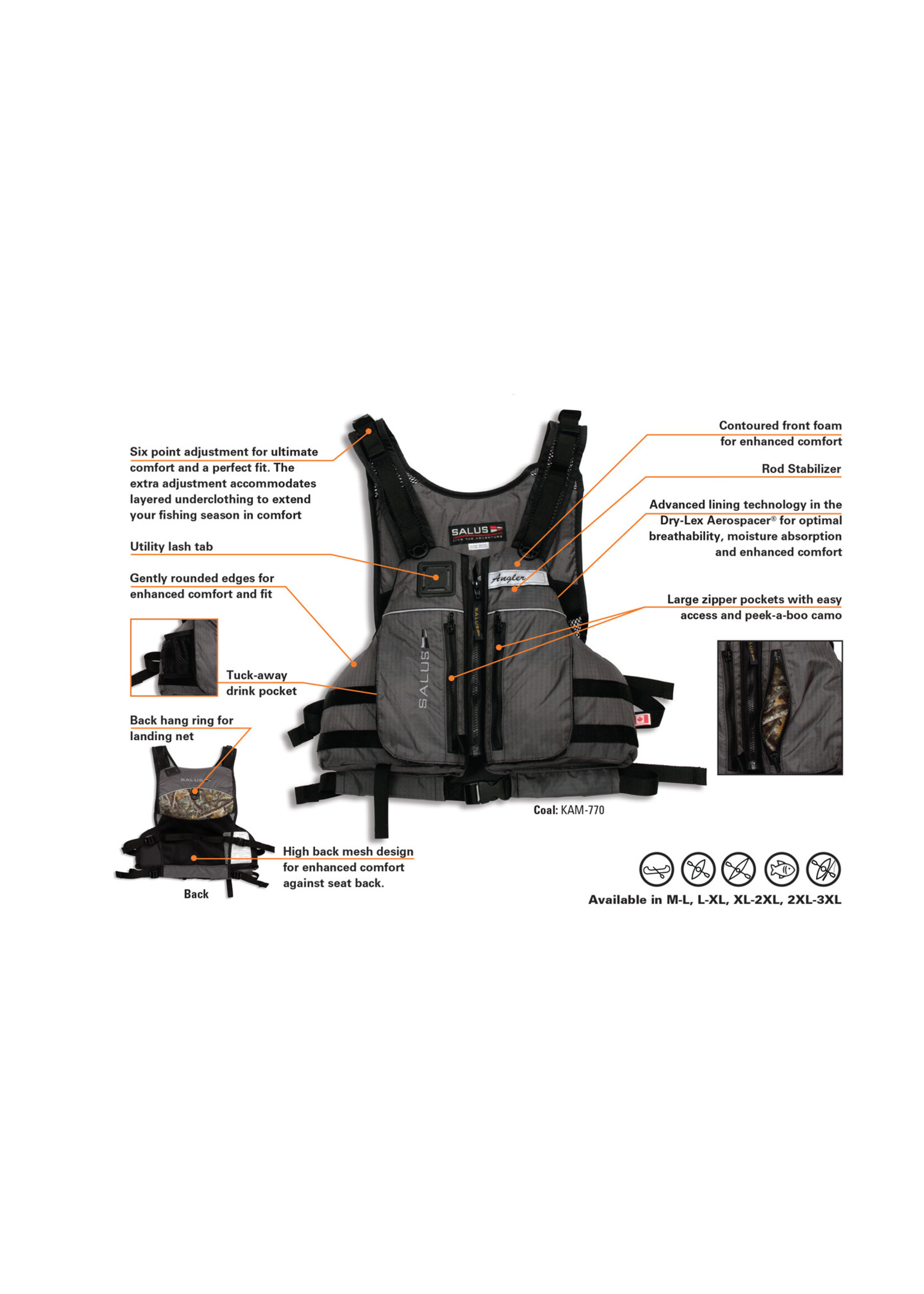 SALUS OUTCAST FISHING PFD