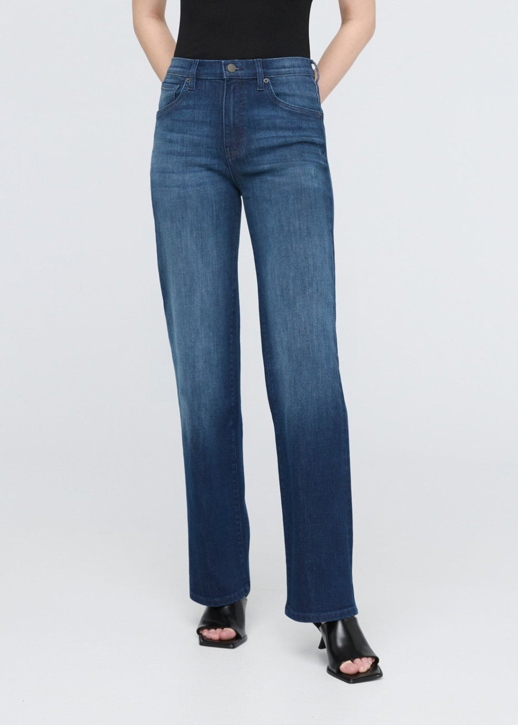 DUER WMS PERF DENIM+ HIGH RISE STRAIGHT-MOONLIGHT