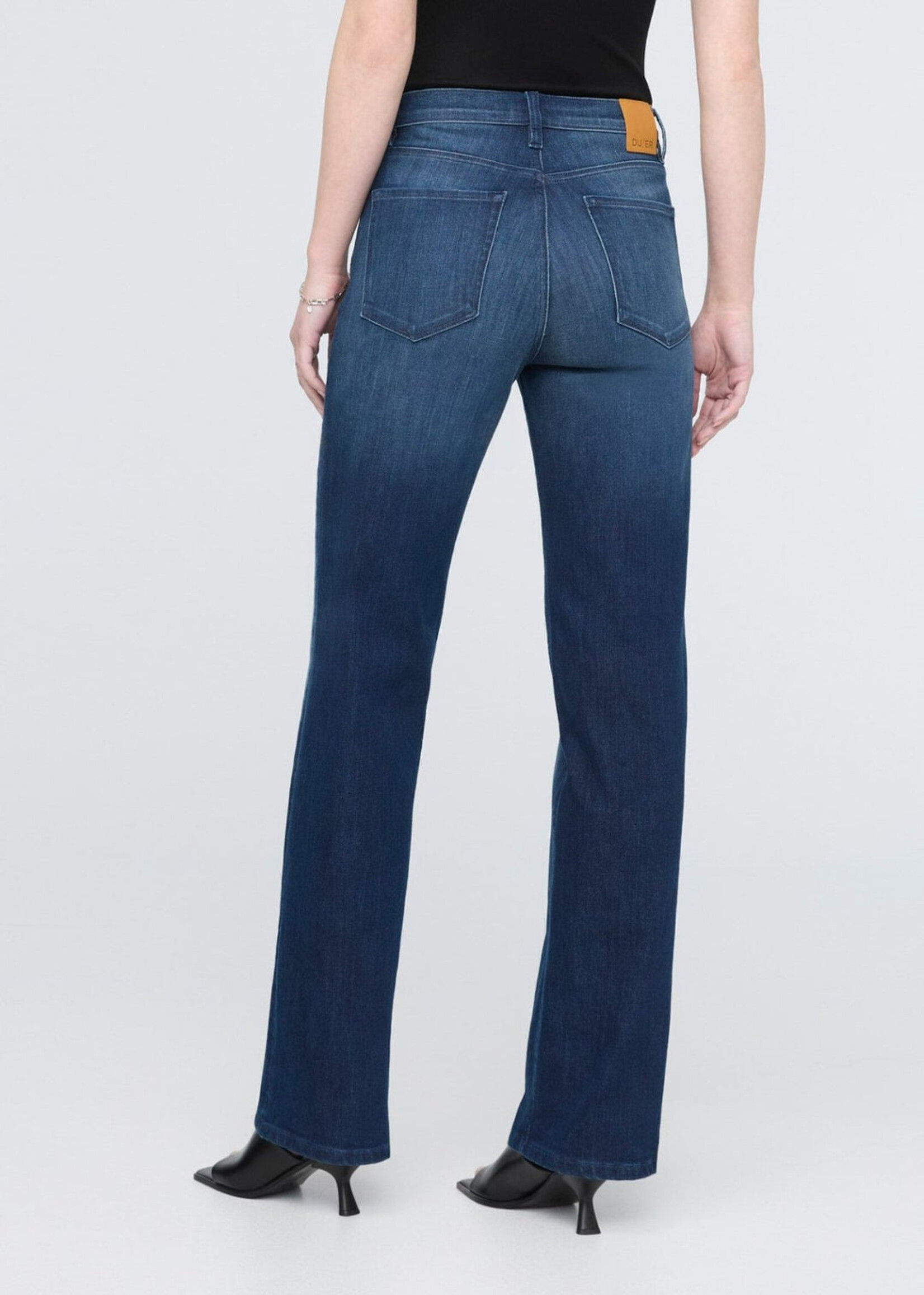 DUER WMS PERF DENIM+ HIGH RISE STRAIGHT-MOONLIGHT