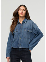 DUER WMS PERF DENIM LITE BOXY SHIRT-
