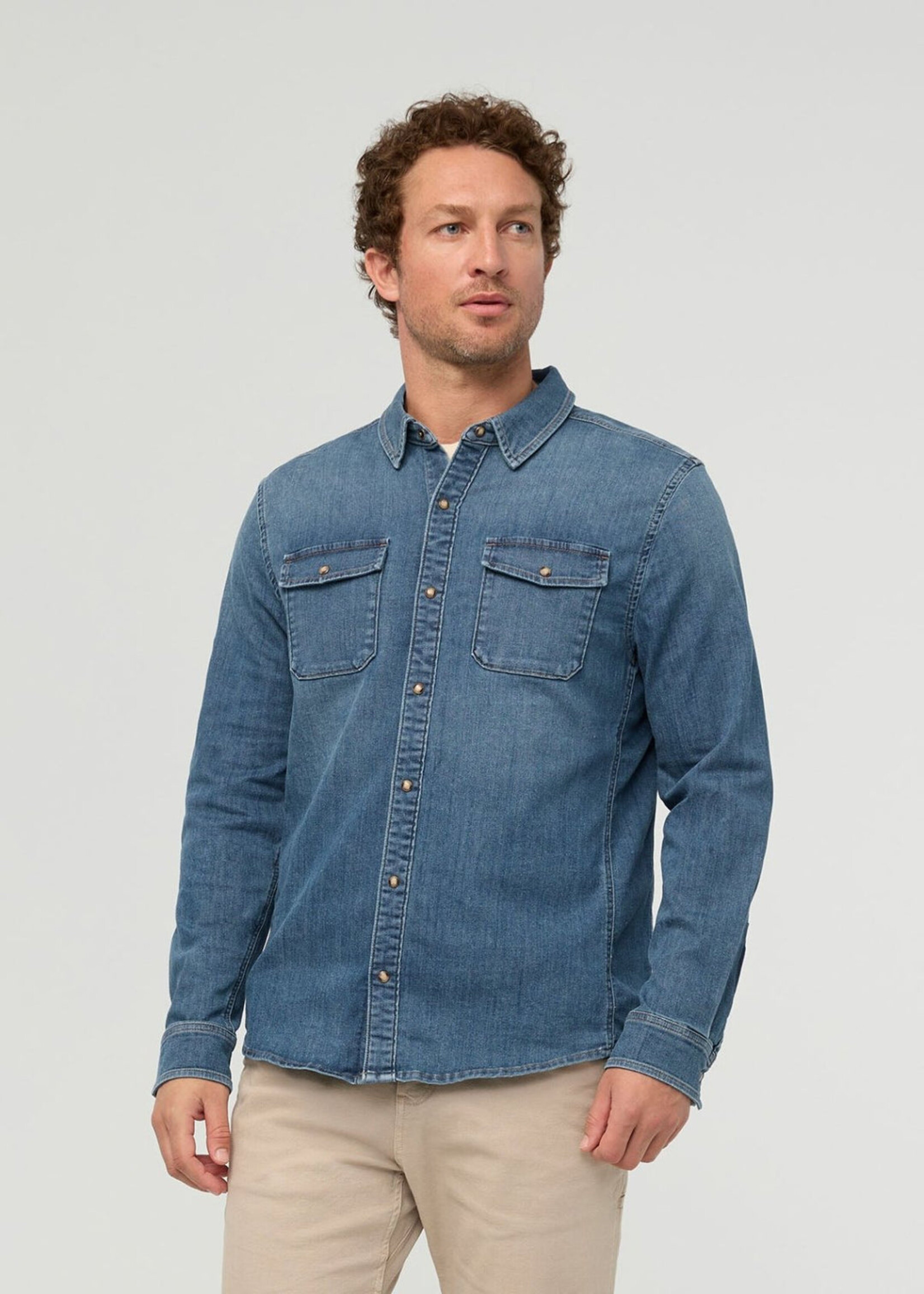 DUER PERF DENIM LITE 2 PKT SHIRT-