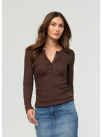 DUER WMS RIBBED PIMA L/S HENLEY-