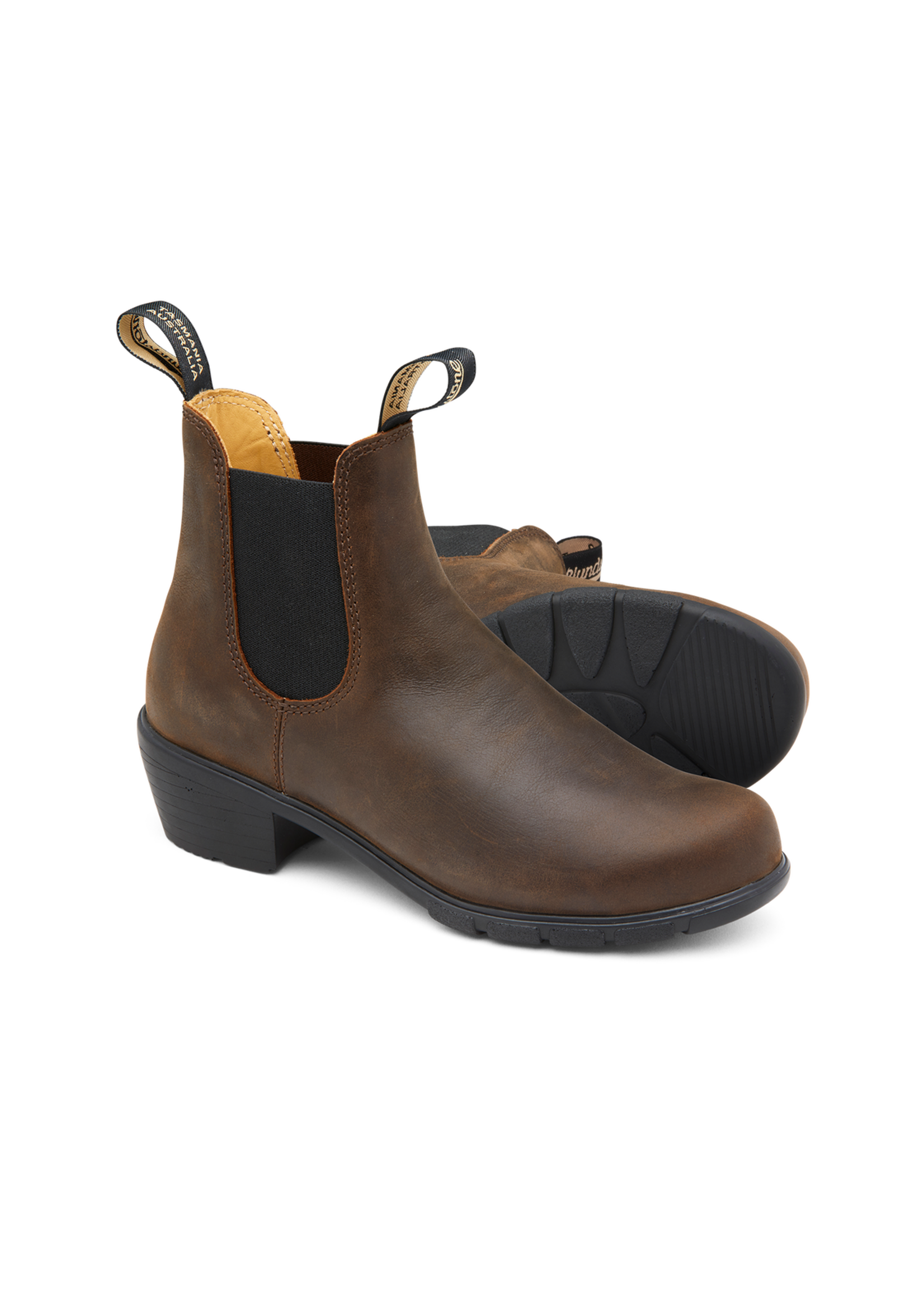 BLUNDSTONE 1673 WMS HEEL ANTIQUE BROWN