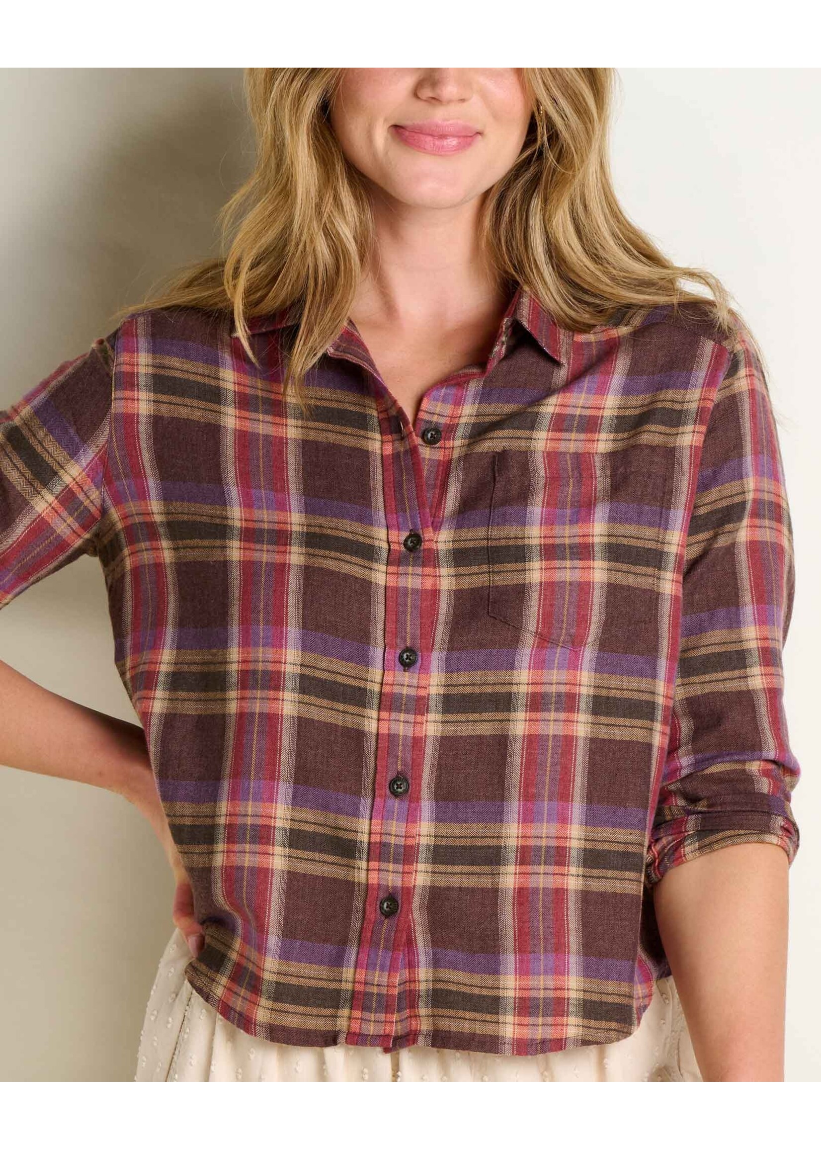 TOAD & CO WMS RE FORM FLANNEL BOXY L/S SHIRT-