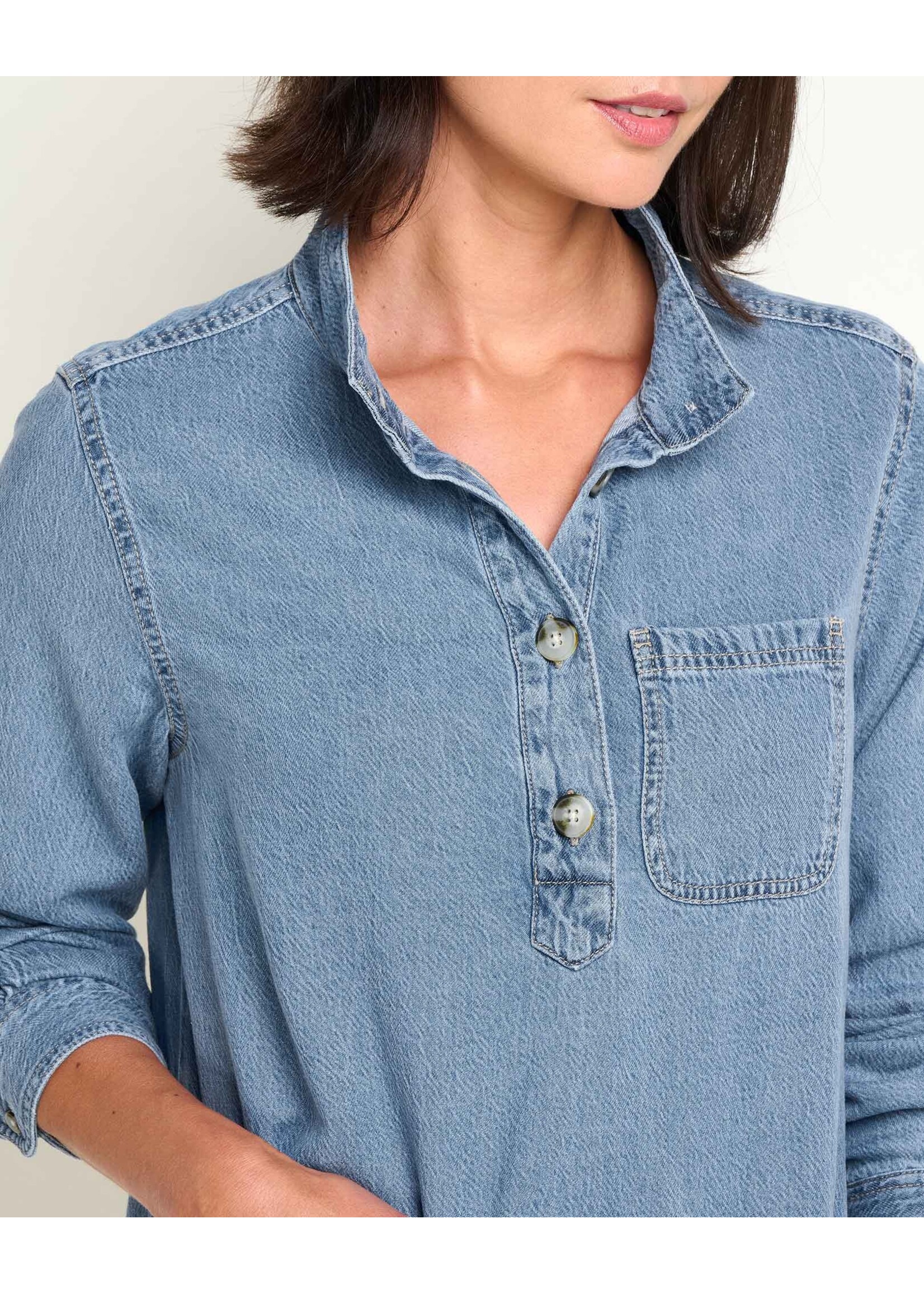 TOAD & CO PINON SOFT DENIM POPOVER DRESS-