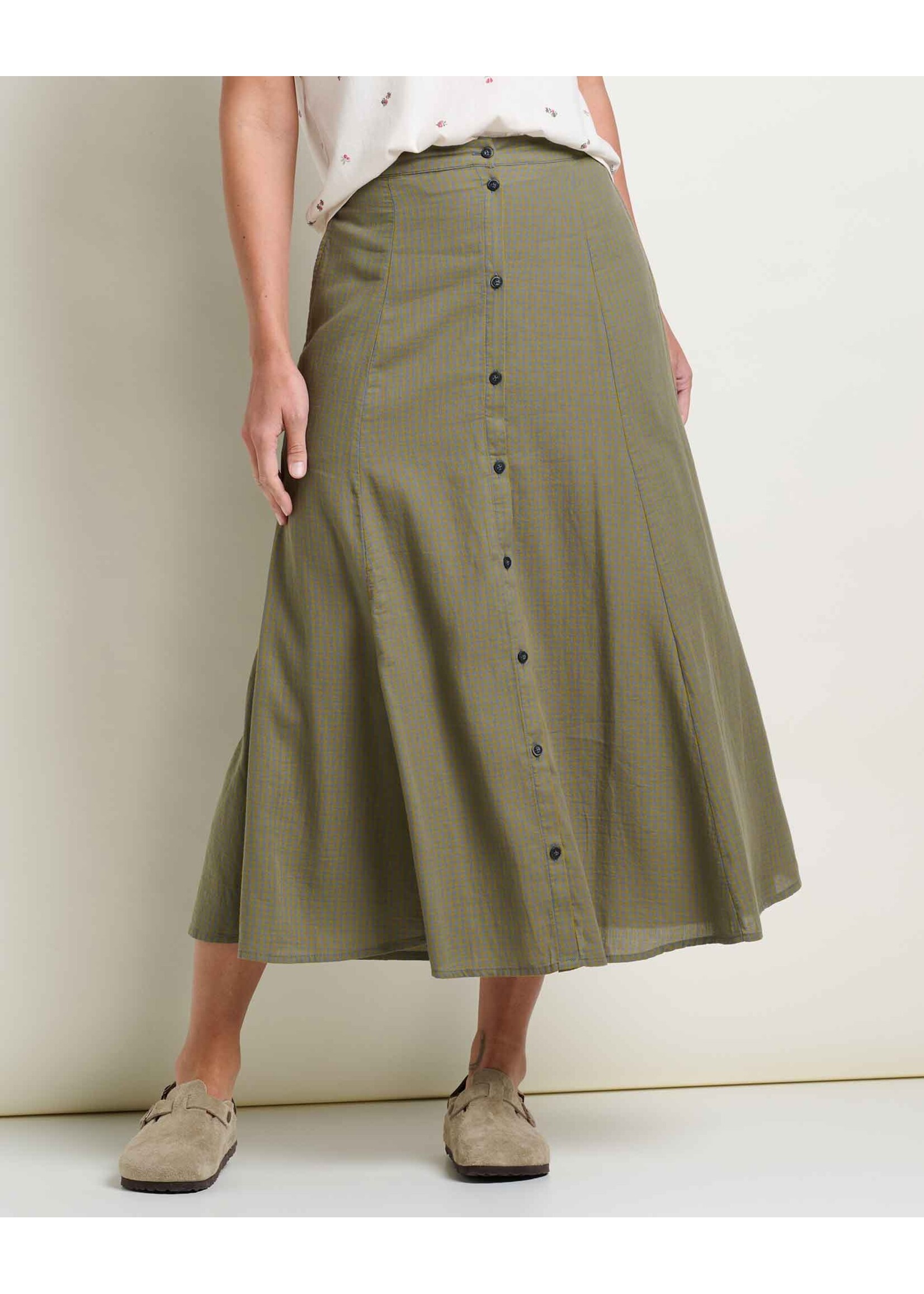 TOAD & CO MANZANA PANELED MIDI SKIRT