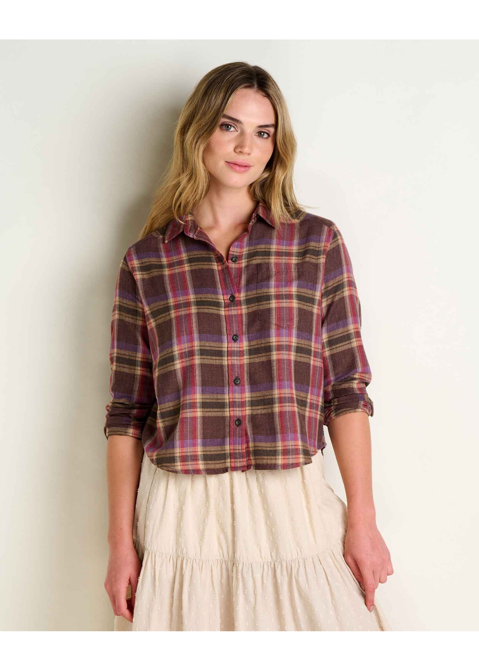 TOAD & CO WMS RE FORM FLANNEL BOXY L/S SHIRT-