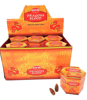Incense Hem Backflow Cones 40ct 6.99 - Dragon's Blood 12ct Display
