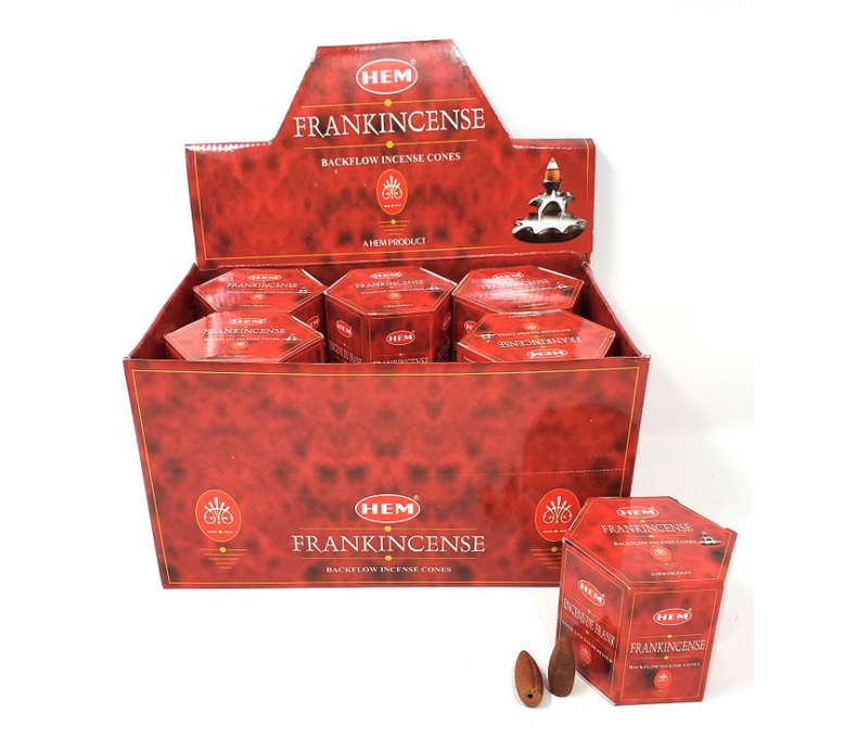 Incense Hem Backflow Cones 40ct 6.99 - Frankincense - 12ct Display
