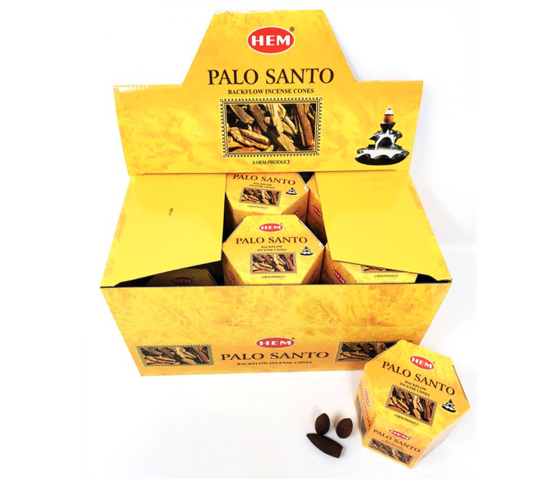 Incense Hem Backflow Cones 40ct 6.99 - Palo Santo - 12ct Display