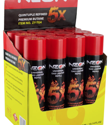 Butane Neon 5x 300mL 3.99 - 12ct Display