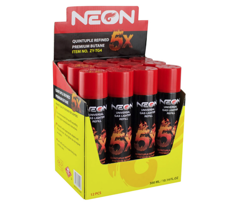 Butane Neon 5x 300mL 3.99 - 12ct Display