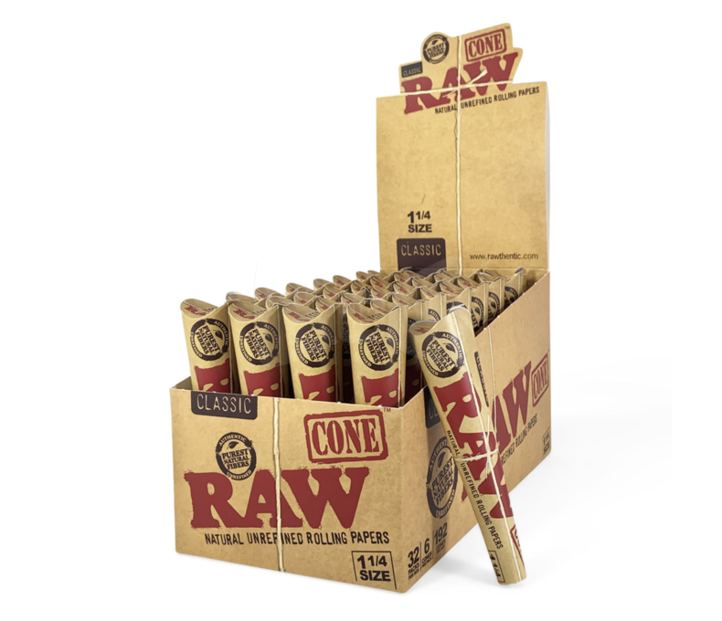 Raw Classic Cones 1.25 6pk 3.99 - 32ct Display