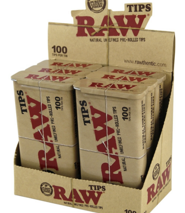 Raw Pre-Rolled Tips 100ct Tin 9.99 - 6ct Display
