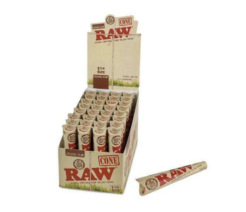 Raw Organic H Cones 1.25 6pk 3.99 - 32ct Display
