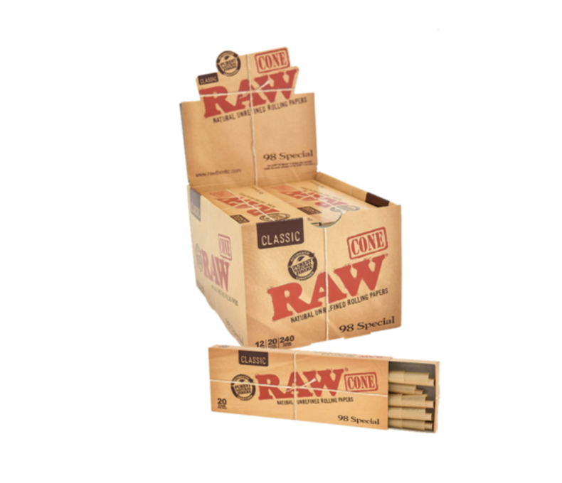 Raw Classic Cone 98 Special 20pk 7.99 - 12ct Display