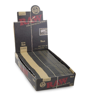 Raw Classic Black Papers 1.25 2.99 - 24ct Display