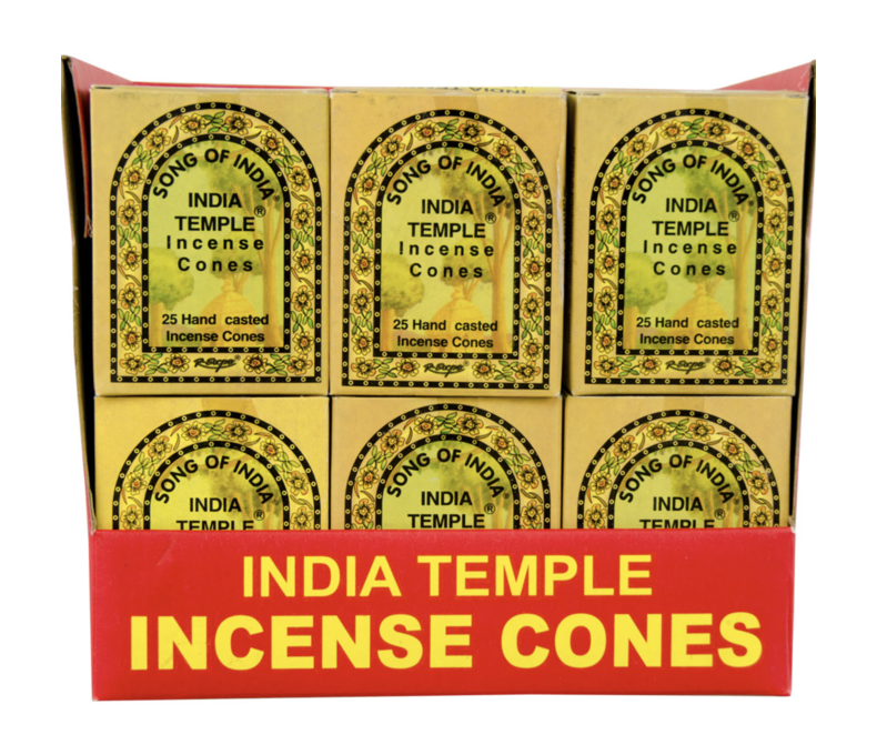 Incense India Temple Cones 2.99 - 36ct Display