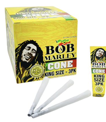 Bob Marley Hemp Cone KS 3pk 2.99 - 33ct Display