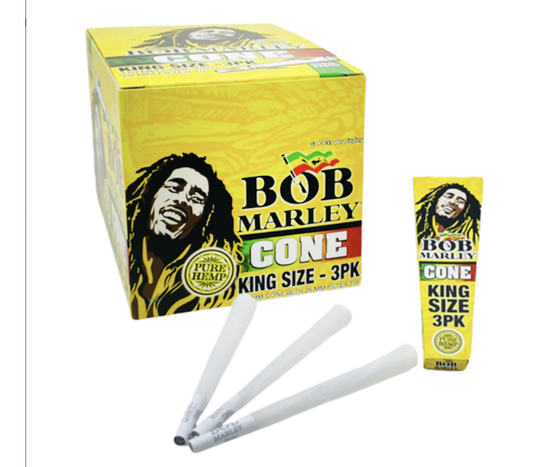 Bob Marley Hemp Cone KS 3pk 2.99 - 33ct Display