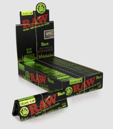 Raw Organic Black Papers  1.25 1.99 - 24ct Display