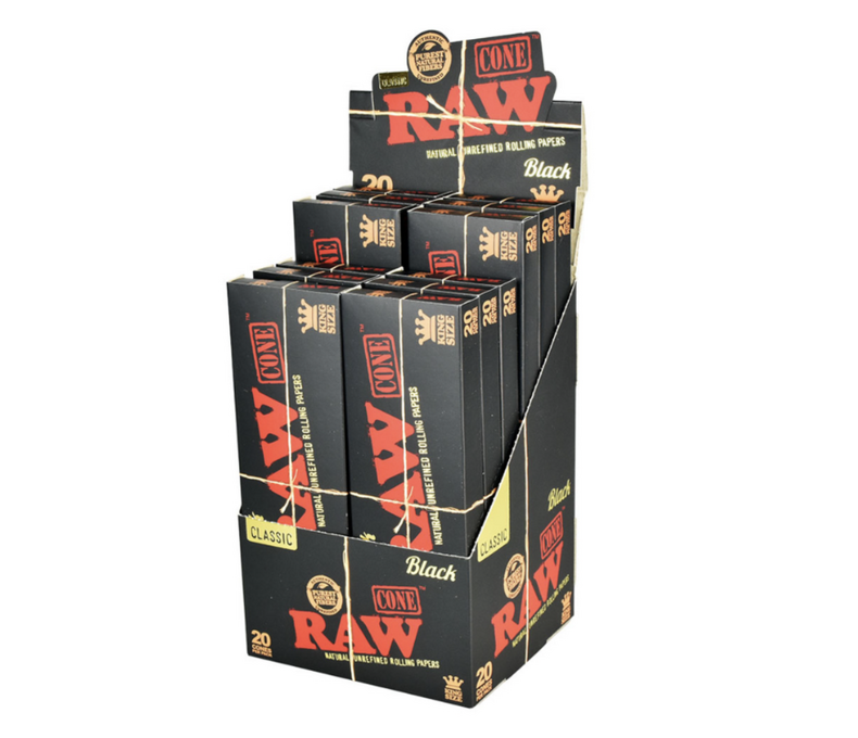 Raw Classic Black Cone KS 20pk 7.99 - 12ct Display