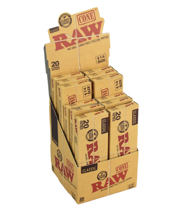 Raw Classic Cone 1.25 20pk 7.99 - 12ct Display